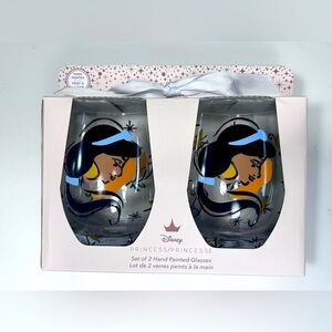 Disney Princess x Magenta - Aladdin / Jasmine Hand Painted Glass Tumbler Set